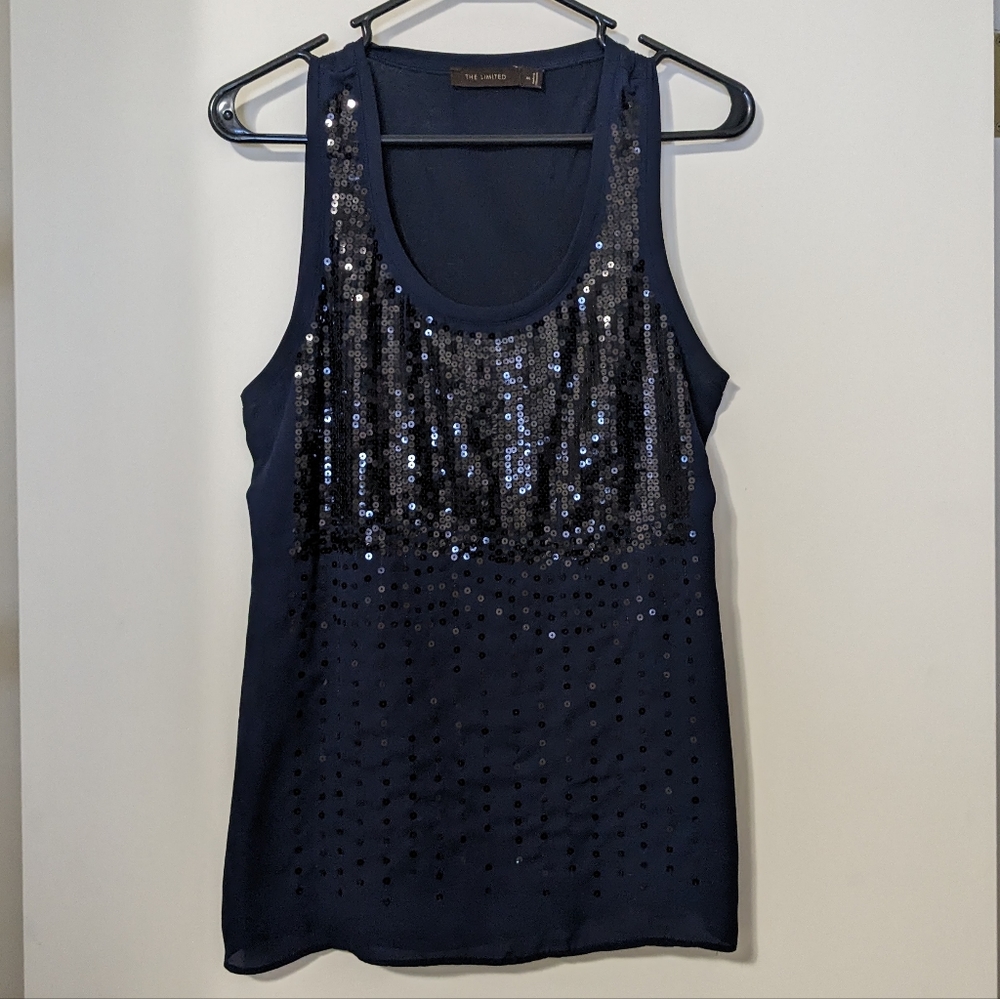 The Limited dark blue sequin tank top